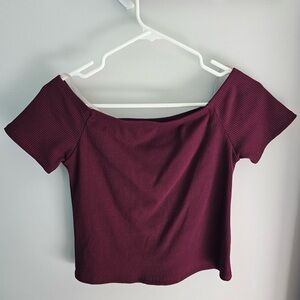 T-shirt Bardot côtelé